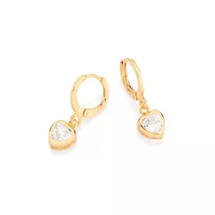 Brinco argola com coração folheado a ouro 18k com zircônias - tam.único 5271250006 - comprar online