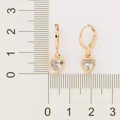 Brinco argola com coração folheado a ouro 18k com zircônias - tam.único 5271250006 - ENACESSORIOS • Elâine Nascimento