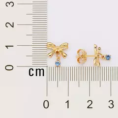 BRINCO LAÇO BANHADO A OURO 18K COM ZIRCÔNIAS - 5274010003 na internet