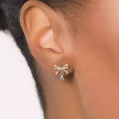 BRINCO LAÇO BANHADO A OURO 18K COM ZIRCÔNIAS - 5274010003 - comprar online