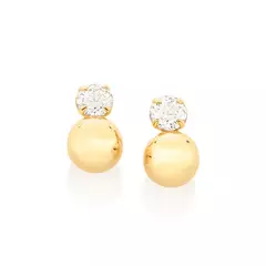 Brinco rommanel folheado a ouro 18k com zircônia - 5267710006 - comprar online