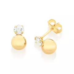 Brinco rommanel folheado a ouro 18k com zircônia - 5267710006