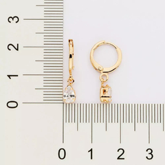 Brinco ROMMANEL argola folheado a ouro 18k com zircônias - 5272370006 - ENACESSORIOS • Elâine Nascimento