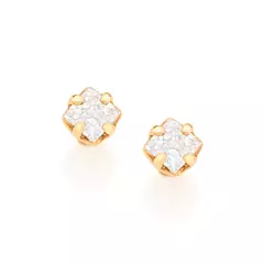 Brinco rommanel folheado a ouro 18k com zircônias - 5259240006 - comprar online