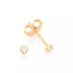 Brinco rommanel folheado a ouro 18k com zircônias - 5259240006
