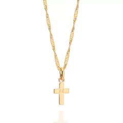 Pingente cruz fé folheado a ouro - 542657 - comprar online