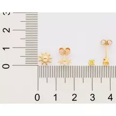 Kit brinco sol rommanel folheado a ouro 18k com zircônias - 5271770001 na internet