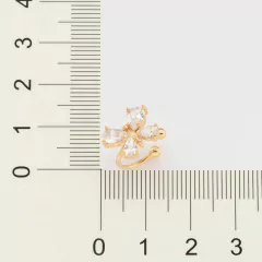 Brinco piercing de pressão borboleta ROMMANEL folheado a ouro com zircônias - 527034 - comprar online