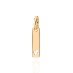 Pingente rommanel retangular folheado a ouro - 542698
