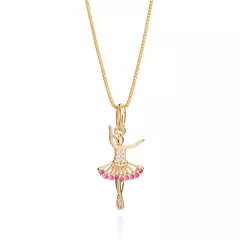 PINGENTE ROMMANEL BAILARINA BANHADO A OURO 18K COM ZIRCÔNIAS - TAM.ÚNICO 5427840039 - ENACESSORIOS • Elâine Nascimento