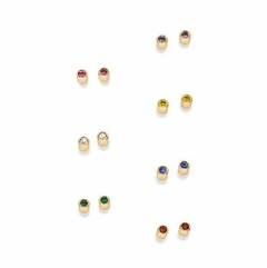 Kit brinco rommanel semaninha folheado a ouro 18k com cristais coloridos - 527221 - comprar online