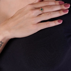 Anel skinny ring folheado a ouro flor com zircônias 512716 na internet