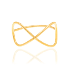 Anel Rommanel folheado a ouro com infinito vazado - CÓDIGO 512564 - comprar online