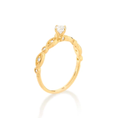 Anel Rommanel solitário folheado a ouro - 512988 - comprar online