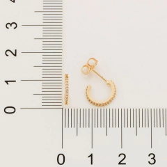 BRINCO MEIA ARGOLA FOLHEADO A OURO COM ZIRCÔNIAS - 526511 na internet