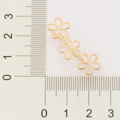 Brinco ear cuff flores folheado a ouro - 526733 - comprar online
