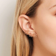 Brinco ear cuff flores folheado a ouro - 526733 na internet
