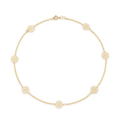 Choker folheada a ouro com círculos - TAMANHO 37CM - 532003