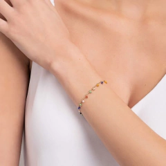 Pulseira com miçangas folheada a ouro - TAM 18CM - 551737 - comprar online