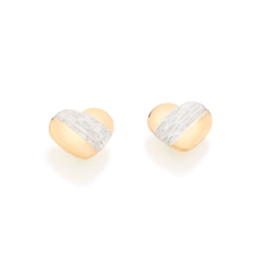 Brinco folheado a ouro com aplicação de rhodium - 520240