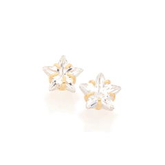 Brinco ROMMANEL folheado a ouro com zircônia - 524205