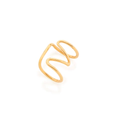 Brinco piercing de pressão folheado a ouro - 526025