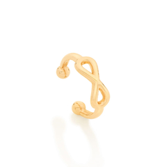 Brinco piercing de pressão infinito folheado a ouro - 526484