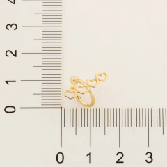 Brinco piercing de pressão corações folheado a ouro - 526660 - comprar online
