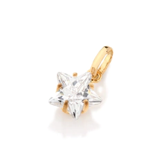 Pingente solitário folheado a ouro estrela de zircônia - 541587 - comprar online