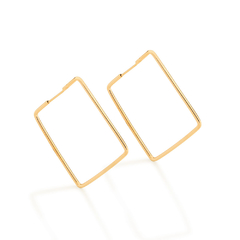 Brinco Folheado a Ouro Quadrado - 522198