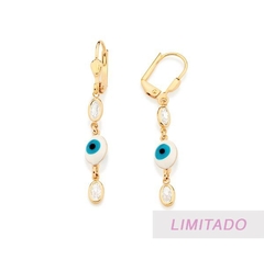 BRINCO OLHO GREGO FOLHEADO A OURO COLORIDO - 526787 - comprar online