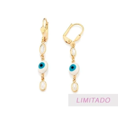 BRINCO OLHO GREGO FOLHEADO A OURO COLORIDO - 526787 - comprar online