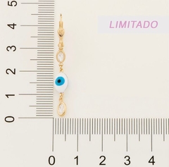 BRINCO OLHO GREGO FOLHEADO A OURO COLORIDO - 526787 na internet