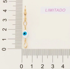 BRINCO OLHO GREGO FOLHEADO A OURO COLORIDO - 526787 na internet
