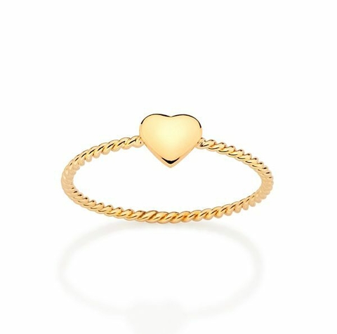 Anel skinny coração rommanel folheado a ouro - 513223