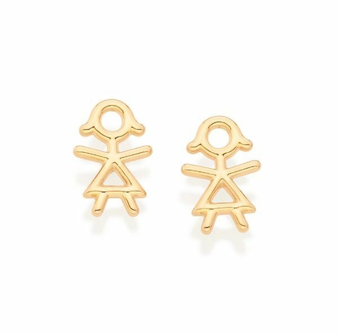 Brinco rommanel menina palito folheada a ouro - 526912