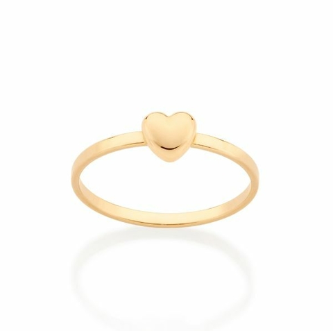 ANEL SKINNY CORAÇÃO FOLHEADO A OURO - 513292
