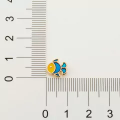 BRINCO PEIXE ROMMANEL BANHADO A OURO 18K COM APLICAÇÃO DE RESINA COLORIDO - 526575 - comprar online