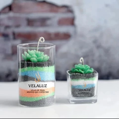 Kit Candle Sand Wax ~ Vela de cera de arena (250 gramos) + 1 envase de vidrio + 1 metro de pabilo de regalo + 1 esencia de 20 ml+ 1 color en internet