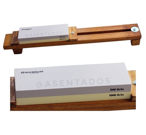 Piedra de afilar Magnum by Boker con soporte de madera - comprar online