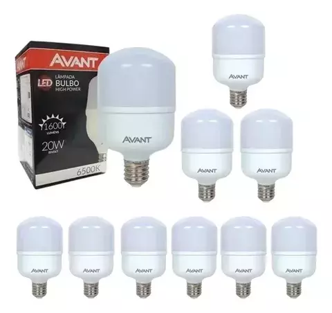KIT 10 Lâmpadas LED Bulbo 20W 6500K AVANT