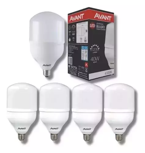 Kit 5 Lâmpada 40w Alta Potência Branco Frio 6500k Bivolt E27 Cor da luz Branco-frio 110V/220V