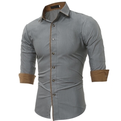 Camisas dos homens camisas de vestido camisas para homem botão acima da camisa escritório negócio camisas ocasionais - Lojas Stefano