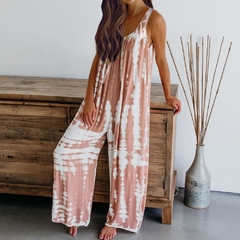 Novo macacão feminino com estampa de tie-dye, casual, macacão solto, denim, para mulheres, 2021 na internet