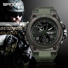 Sanda relógios masculinos relógio esportivo preto led digital 3atm relógios militares s choque masculino relogios masculino à prova dwaterproof água