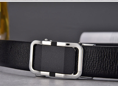 Cinto de couro para homem genuíno cinto de couro preto masculino cinto de fivela de liga automática clássico moda luxo vaca frete grátis - loja online