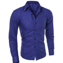 Camisa casual masculina de algodão, camisa nova moda de primavera 2021, cor sólida, manga justa, negócios, botão, tops, camisa