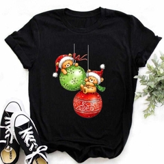 Maycaur camiseta feminina de manga curta, linda, de cervo, harajuku, moda natal, estampada, branca, adequada todas as estações, camisetas - loja online