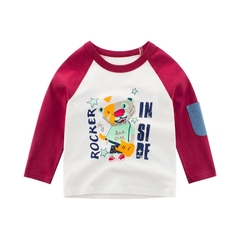 Imagem do Crianças t camisa de mangas compridas crianças meninos meninas algodão topos bebê dinossauro impressão dos desenhos animados roupas t 2-8 anos roupas completas