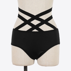 Bandagem sexy calcinha de cintura média lingerie feminina cuecas de tiras cueca preto respirável cuecas culotte femme #35 - Lojas Stefano